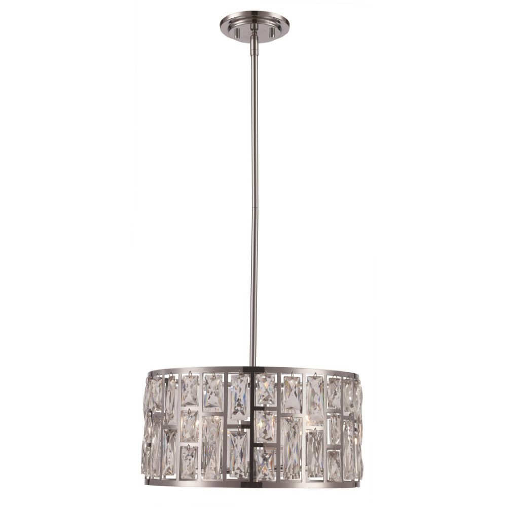 Trans Globe Lighting 71344 PC 4LT Crystal Cage Pendant in Polished Chrome